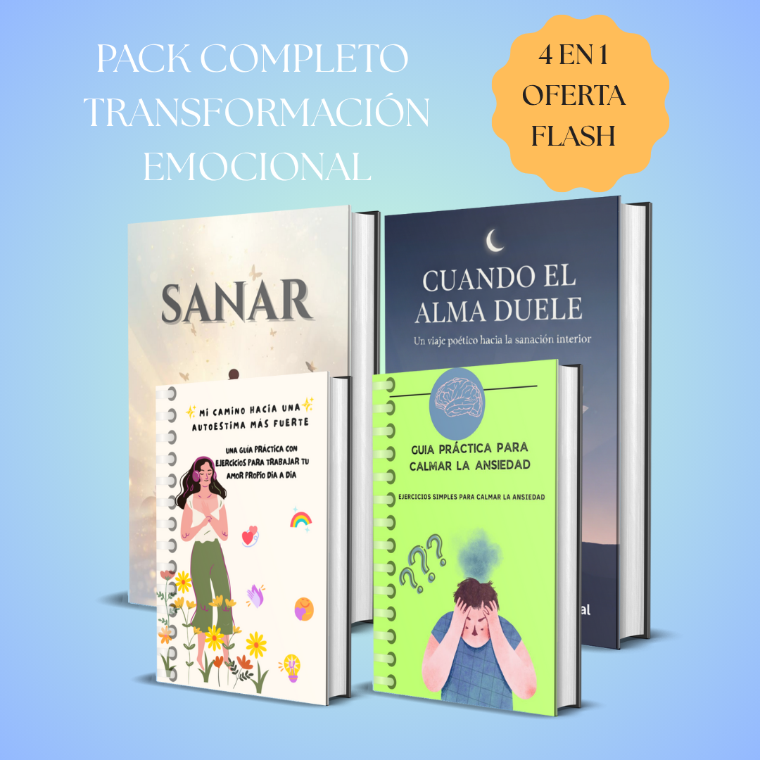 🎁 PACK TRANSFORMACIÓN EMOCIONAL COMPLETO: 2 Ebooks + 2 Guías GRATIS (Valor $30.000 → HOY $10.000)
